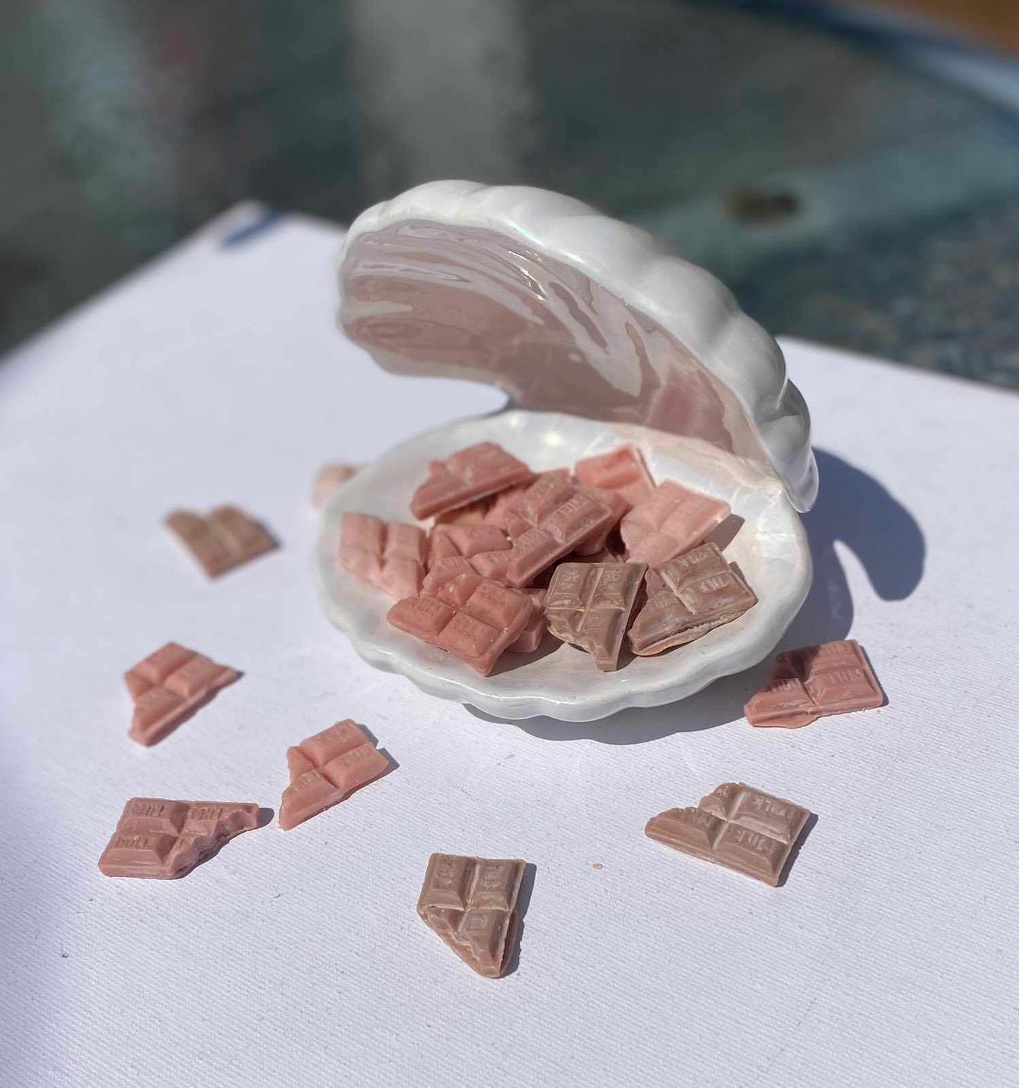 Wax melts από Φυτικό κερί Σόγιας σε σχήμα Σοκολάτας